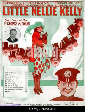 Titelseite, Charles B. Cochrans Produktion von George M. Cohans Musical Play, Little Nellie Kelly, Buch, Texte und Musik von George M Cohan. Stockfoto