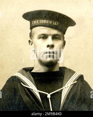 Königlicher Seemann, HMS Cornwall Stockfoto