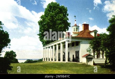 East Front of George Washingtons Home, Mount Vernon, Virginia, USA Stockfoto