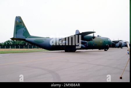 Tentera Udara DiRaja Malaysia - Lockheed C-130H-30 Hercules M30-10 (msn 382-5268), auf der RAF Fairford am 30. Juli 1994 für die Royal International Air Tattoo. (Tentera Udara DiRaja Malaysia - Royal Malaysian Air Force) Stockfoto