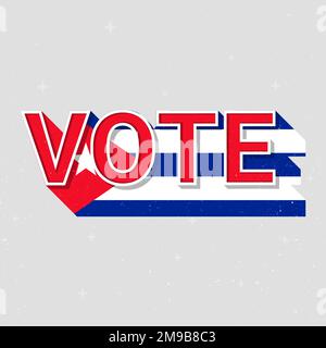 Wahltext bei den Wahlen in Kuba Vektordemokratie Stock Vektor