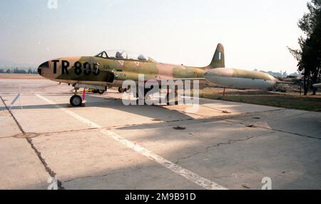 Lockheed T-33A-1-LO 52-9805 (msn 580-8065), ausgestellt im Hellenischen Luftwaffenmuseum, auf Tatoi ab, Dekeleia, Griechenland Stockfoto