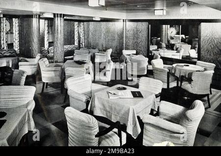 RMS Queen Mary, Lounge, Januar 1949 Stockfoto