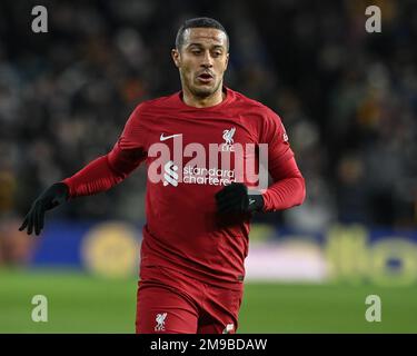 Wolverhampton, Großbritannien. 17. Januar 2023. Thiago Alcántara #6 of Liverpool während des Emirates FA Cup Replay Match Wolverhampton Wanderers vs Liverpool in Molineux, Wolverhampton, Vereinigtes Königreich, 17. Januar 2023 (Foto von Craig Thomas/News Images) in Wolverhampton, Vereinigtes Königreich, am 1.17.2023. (Foto: Craig Thomas/News Images/Sipa USA) Guthaben: SIPA USA/Alamy Live News Stockfoto