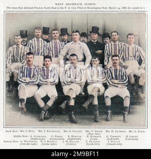 West Bromwich Albion – das Team, das Preston North End im FA-Cup-Finale am Kennington Oval am 24. 1888. März von 2 bis 1 Uhr besiegte. Stockfoto