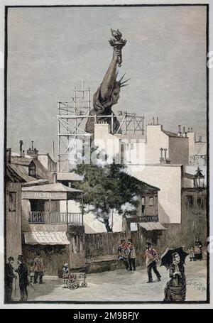 New York: Die Freiheitsstatue wird in Paris hergestellt, bevor sie nach New York gebracht wird. Stockfoto