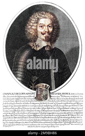 CHARLES de Lorraine, Quatrieme duc de GUISE, französisch-katholischer Führer und Gouverneur der Provence, von Richelieu gezwungen, Frankreich nach Italien zu verlassen, wo er starb. Stockfoto