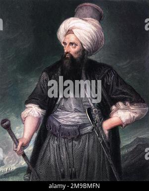 EDWARD WORTLEY MONTAGU Schriftsteller und Reisender, Sohn von Lady Mary Wortley Montagu, in orientalischen Kostümen dargestellt. Stockfoto