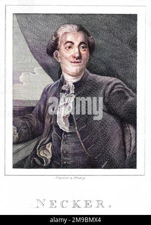 JACQUES NECKER (1732-1804), französischer Finanzier und Staatsmann aus der Schweiz, dargestellt im Jahr 1789 - dem Jahr der Revolution, in dem seine Finanzreformen nicht gestoppt wurden. Stockfoto