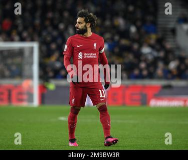 Wolverhampton, Großbritannien. 17. Januar 2023. Mohamed Salah #11 von Liverpool während des Replay-Spiels Wolverhampton Wanderers vs Liverpool beim Emirates FA Cup in der dritten Runde des Emirates FA Cup in Molineux, Wolverhampton, Vereinigtes Königreich, 17. Januar 2023 (Foto von Craig Thomas/News Images) in Wolverhampton, Vereinigtes Königreich, 1/17/2023. (Foto: Craig Thomas/News Images/Sipa USA) Guthaben: SIPA USA/Alamy Live News Stockfoto