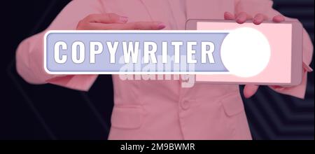 Inspiration für den Schriftsteller. Geschäftsansatz, der den Text von Werbung oder Werbematerial verfasst Stockfoto