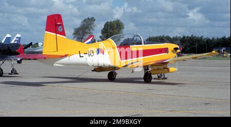 Koninklijke Luchtmacht - Pilatus PC-7 Turbo Trainer L-10 (msn 547), im September 1997 auf dem Marinestützpunkt Valkenburg. (Koninklijke Luchtmacht - Royal Netherlands Air Force). Stockfoto