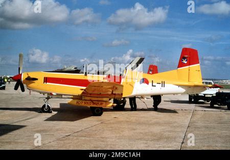 Koninklijke Luchtmacht - Pilatus PC-7 Turbo Trainer L-11 (msn 610), vom 131. (Koninklijke Luchtmacht - Royal Netherlands Air Force). Stockfoto