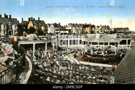 Band Pavilion und East Cliff, Clacton-on-Sea, Essex Stockfoto