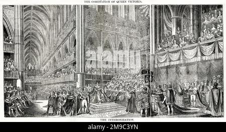 Krönung von Königin Victoria, Westminster Abbey, London, 28. Juni 1838. Stockfoto