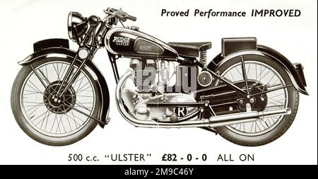 Anzeige, Rudge-Whitworth 500 ccm Ulster Motorrad Stockfoto