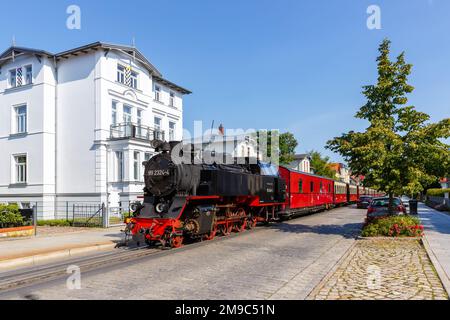 Baederbahn Molli Dampflokomotive Railrail in Bad Doberan, Deutschland Stockfoto