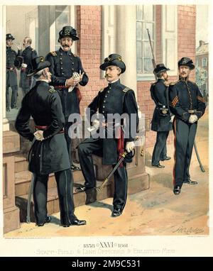 Staff, Field and Line Officers, und Enlisted Men, 1858-1861 Stockfoto