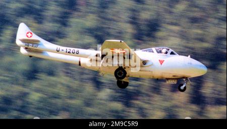 De Havilland DH.115 Vampire T.55 HB-RVF (msn 868, ex Swiss AF U-1208) Stockfoto