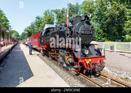 Baederbahn Molli Dampflokomotive Railway in Heiligendamm, Deutschland Stockfoto