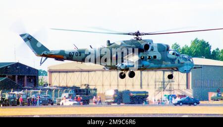 Vzdusne sily ACR - Mil Mi-24V 0709 (msn 730709) (Vzdusne sily ACR - Tschechische Luftwaffe). Stockfoto