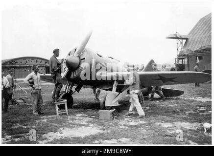 Polikarpov I-16 Rata-Kämpfer, gefangen von deutschen Streitkräften. Stockfoto