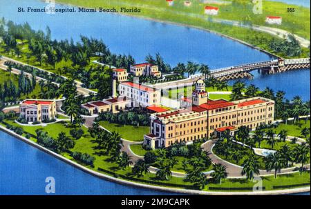 St. Francis Hospital, Miami Beach, Florida, USA. Gelegen auf einer der vielen Inseln von Miami Beach. Stockfoto