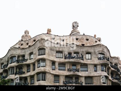 Barcelona, Spanien - 2018. Mai: Casa Milla, Details der Fassade des Hauses vom Architekten Antonio Gaudi Stockfoto