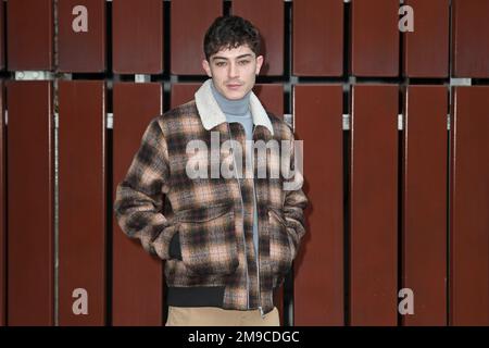 Rom, Italien. 17. Januar 2023. Federico Russo besucht den Fototermin der Rai-Fiktion „Black Out Vite Sospese“ im Rai Center Viale Mazzini. Kredit: SOPA Images Limited/Alamy Live News Stockfoto