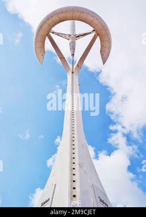 Barcelona, Spanien, Mai. 2018: Olympiapark Montjuic in Barcelona, Spanien. Olympiapark, entworfen von Santiago Calatrava Stockfoto