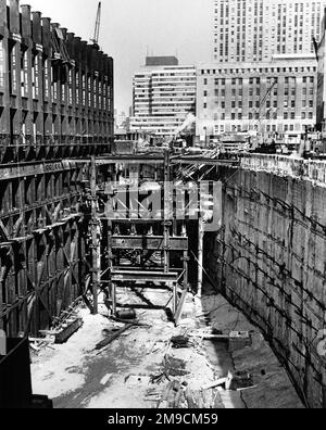 Wir legen die Grundlagen für das World Trade Center in New York Stockfoto