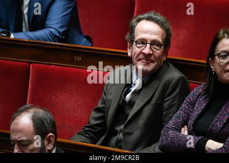 Paris, Frankreich. 17. Januar 2023. Gilles Legendre während einer Fragestunde an die Regierung auf der Pariser Nationalversammlung am 17. Januar 2023. Kredit: Victor Joly/Alamy Live News Stockfoto