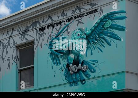 Blue Bird Street Art, South Yarra, Victoria, Australien Stockfoto