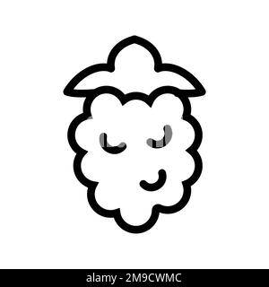 Raspberry Line-Symbol isoliert auf weißem Hintergrund. Schwarzer, flacher Klassiker mit modernem Umriss. Lineares Symbol und bearbeitbare Kontur. Einfach und Pixel pe Stock Vektor