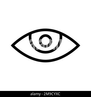 Netzhautliniensymbol isoliert auf weißem Hintergrund. Schwarzer, flacher Klassiker mit modernem Umriss. Lineares Symbol und bearbeitbare Kontur. Einfach und pixelförmig Stock Vektor
