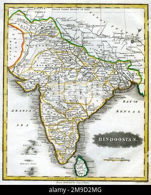 Hindostan Map - Indien Stockfoto