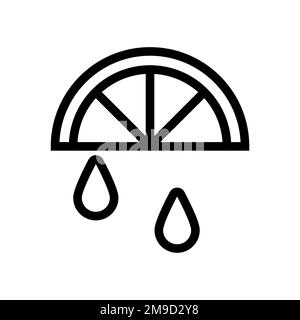 Zitronensaftlinien-Symbol isoliert auf weißem Hintergrund. Schwarzer, flacher Klassiker mit modernem Umriss. Lineares Symbol und bearbeitbare Kontur. Einfach und Pixel Stock Vektor