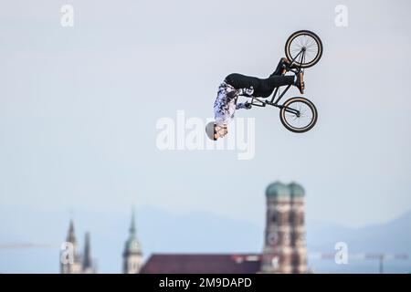 Timo Schultze (Deutschland). BMX Freestyle Männer. Europameisterschaften München 2022 Stockfoto