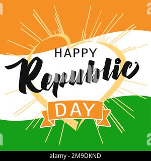 Happy Republic Day India – Posterkonzept. Kreatives Konzept. Grußkartendesign. Stock Vektor