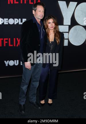 Westwood, USA. 17. Januar 2023. David Duchovny, Monique Pendleberry trifft auf YOU PEOPLE Los Angeles Premiere findet am Dienstag, den 17. Januar 2023 im Regency Village Theater in Westwood, Kalifornien, statt . (Foto: Juan Pablo Rico/Sipa USA) Guthaben: SIPA USA/Alamy Live News Stockfoto