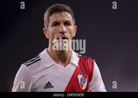 17. Januar 2023: River Plate Mittelfeldspieler IGNACIO FERNANDEZ (10) beim River Plate vs Vasco da Gama International Friendly Fussball im Exploria Stadium in Orlando, FL am 17. Januar 2023. (Kreditbild: © Cory Knowlton/ZUMA Press Wire) NUR REDAKTIONELLE VERWENDUNG! Nicht für den kommerziellen GEBRAUCH! Stockfoto