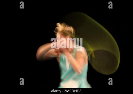 Melbourne, Australien, 18. Januar 2023. Aliaksandra Sasnovich aus Belarus ist im Australian Open Tennis Grand Slam im Melbourne Park in Aktion. Foto: Frank Molter/Alamy Live News Stockfoto