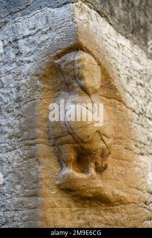 Lucky Owl in der Kathedrale Saint-Benigne, Wahrzeichen von Dijon, Departement Cote Dor, Region Bourgogne-Franche-Comte, Burgund, Frankreich Stockfoto