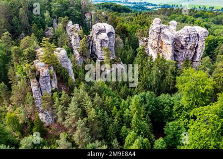 Felsstadt Hruba Skala, Böhmisches Paradies, Tschechische Republik Stockfoto