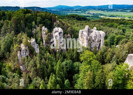 Felsstadt Hruba Skala, Böhmisches Paradies, Tschechische Republik Stockfoto