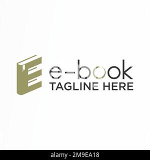 Eindeutige E-Schriftart in 3D-Buch oder E-Book-Bild Grafiksymbol Logo-Design abstraktes Konzept Vektormaterial-ID in Bezug auf Lesen oder Initialen Stock Vektor