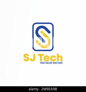 Einfacher Buchstabe oder Wort SJ oder JS im Flip-Design Bild Symbol Logo Design abstraktes Konzept Vektormaterial. In Bezug auf Technologie und Initialen Stock Vektor