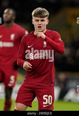 Wolverhampton, Großbritannien. 17. Januar 2023. Ben Doak aus Liverpool während des FA-Cup-Spiels in Molineux, Wolverhampton. Der Bildausdruck sollte lauten: Andrew Yates/Sportimage Credit: Sportimage/Alamy Live News Stockfoto