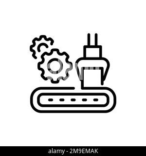 Symbol für die Farblinie der Maschine für das Rollen von Platten. Metallarbeiten. Piktogramm für Webseite. Stock Vektor