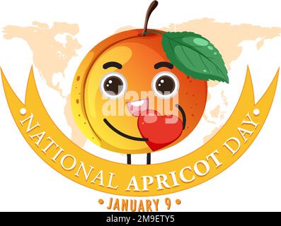National Apricot Day Poster Design Illustration Stock Vektor